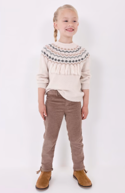 Mayoral Girls Mocha Corduroy Glitter Pants 4503*