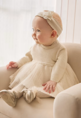 Mayoral Baby Girls Champagne Tulle Dress 2858*