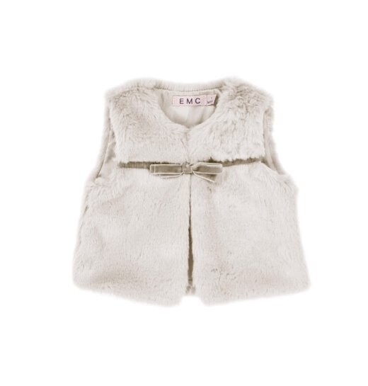 EMC Baby Girls Cream Fur Vest 1918*