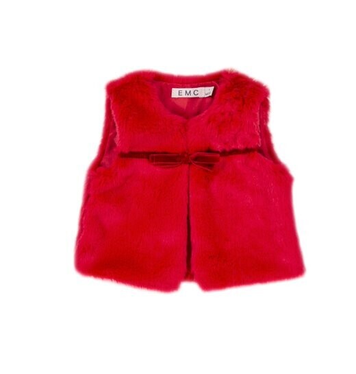EMC Baby Girls Red Fur Vest  1918*