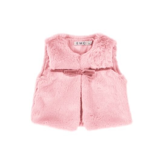 EMC Baby Girls Pink Fur Vest 1918