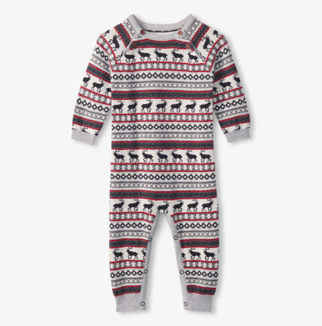 Hatley Baby Boys Stag Fairisle Sweater Romper 250*