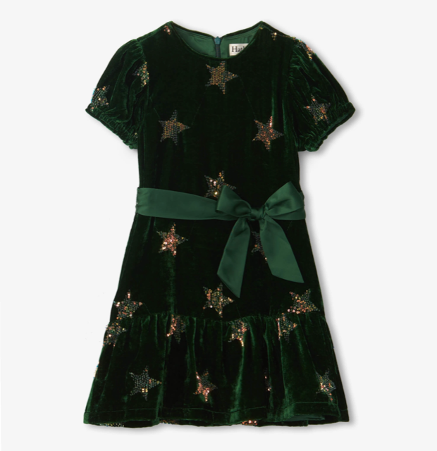 Hatley Girls Gold Star Sequin Velvet Dress 760*