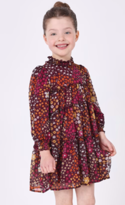 Mayoral Girls Blackberry Printed Dress 4920*
