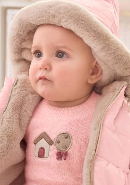 Mayoral Baby Girls Reversible Coat Rose 2407*
