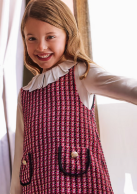 Abel &amp; Lula Girls Plaid Tweed 2- Pc Set 5551*
