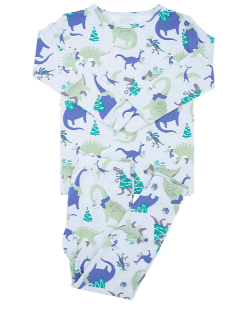 Sweet Bamboo Boys Blue Dinos PJs Set* 