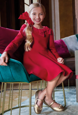 Abel &amp; Lula Girls Red Knit Dress 5528*