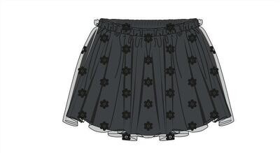 Losan Girls Black Tulle Skirt 23002*