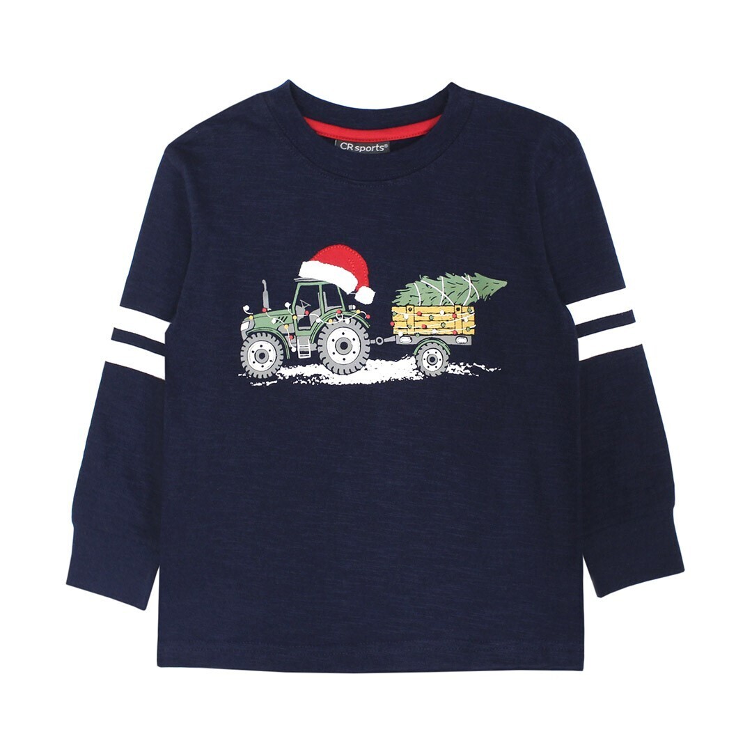 CR Sports Boys Christmas Tractor Shirt