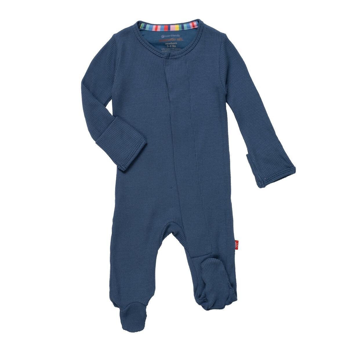 Magnetic Me Baby Boys Dark Blue Waffle Footie*