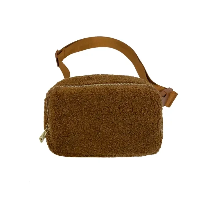 Mavi Bandz Varsity Collection Cinnamon Sherpa Fanny Waist Pack Belt Bag*