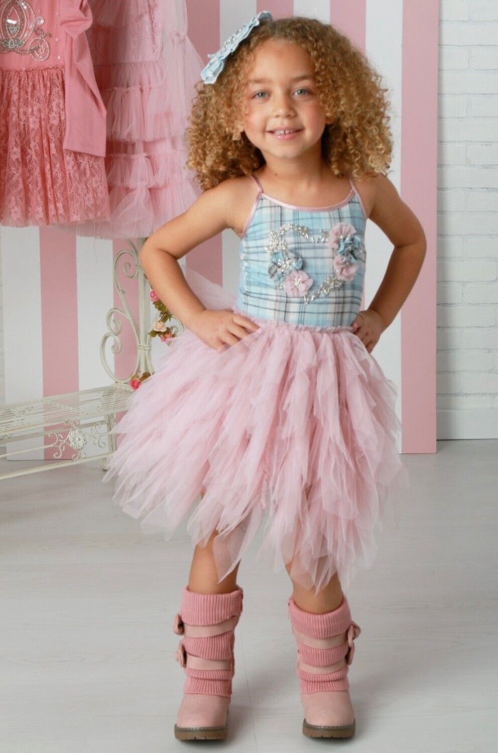 Ooh La La Girls Pink Haze Heart Emma Skirt 318*