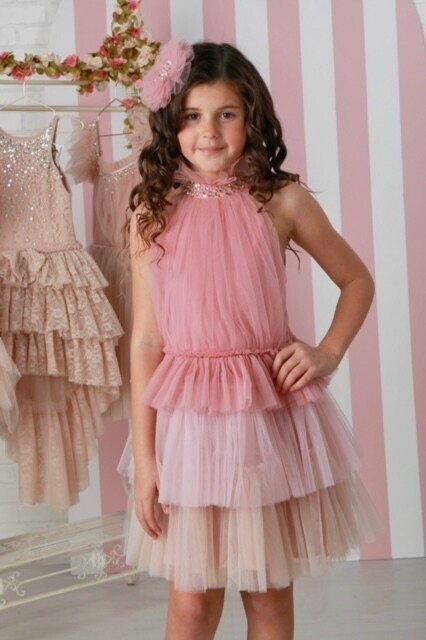Ooh La La Girls French Rose Ombre Tier Dress 325*