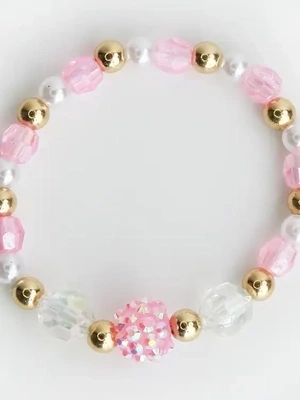 Sparkle Sisters Pink and Gold Beaded Bracelet*