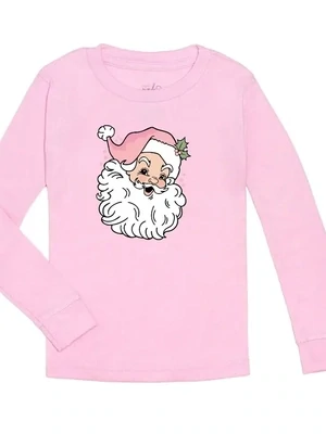 Sweet Wink Retro Santa Christmas L/S Shirt - Pink*