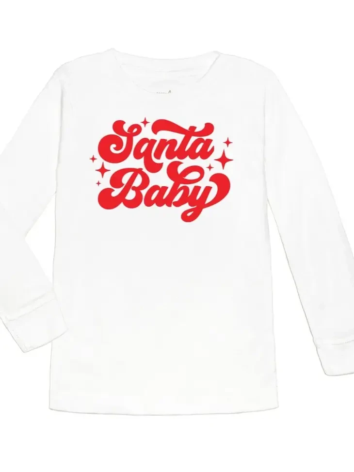 Sweet Wink Santa Baby Christmas L/S Shirt - White*