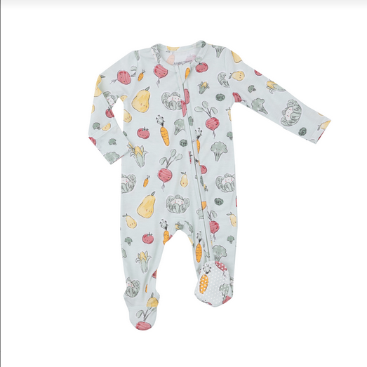 Angel Dear Baby Watercolor Veggie 2/way Zip Footie