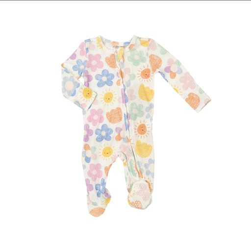 Angel Dear Baby Happy Suns 2/way Zip Ruffle Footie