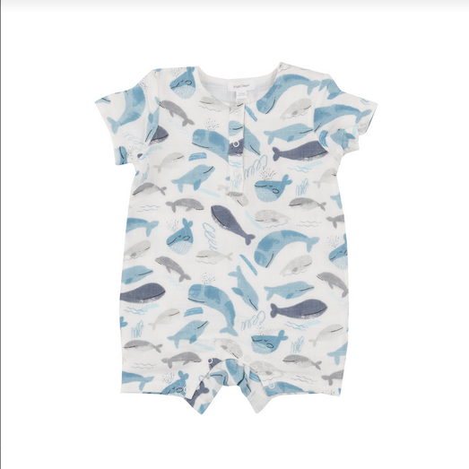 Angel Dear Baby Blue Whales Henley Shortall