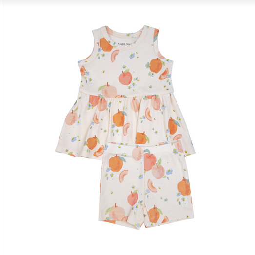 Angel Dear Baby Girls Peaches Peplum Top/Shorts