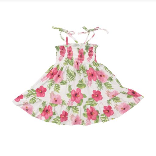Angel Dear Girls Hibiscus Tie Strap Sun Dress Set
