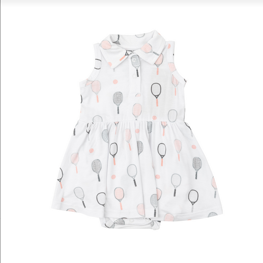 Angel Dear Baby Girl Tennis Pink Bodysuit Dress