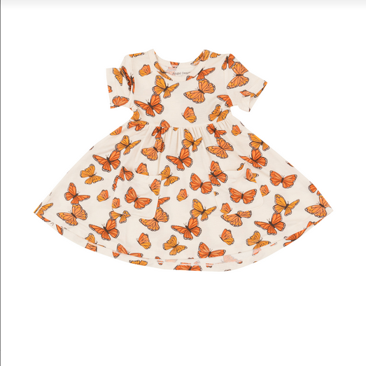 Angel Dear Baby Girl Mariposa Monarca Twirly Dress