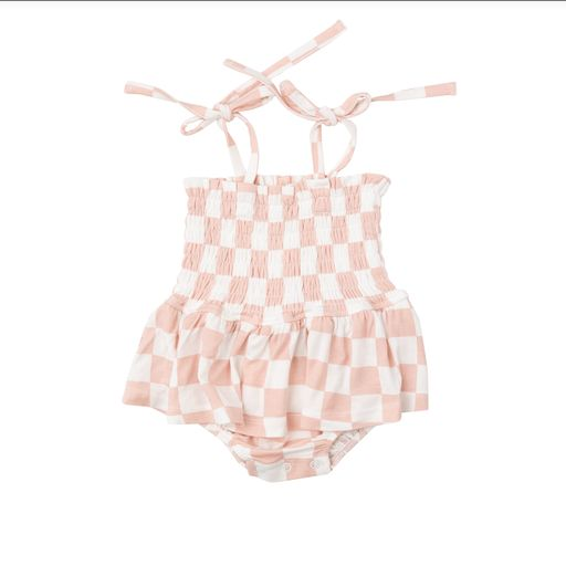 Angel Dear Baby Girls Pink Checkerboard Bubble