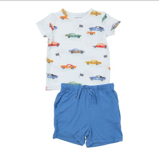 Angel Dear Boys Muscle Car Crew Neck Tee/Short Set