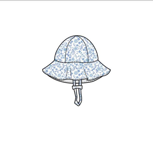 Angel Dear Baby Blue Calico Floral Sunhat