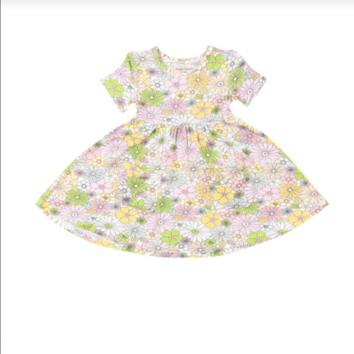 Angel Dear Girls Mixed Retro Floral Twirly Dress