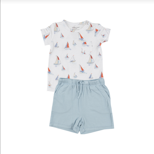 Angel Dear Boys Sketchy Sailboats Tee/Shorts Set