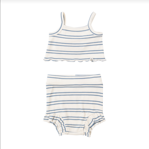 Angel Dear Baby Girl Anchor Rib Stripe Top &amp; Short