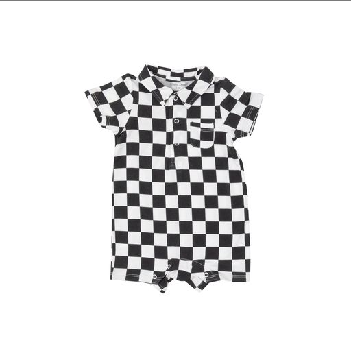 Angel Dear Baby Boys Checkerboard Polo Shortie