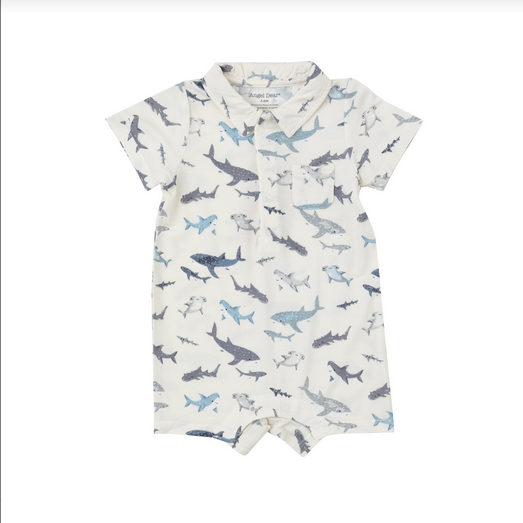 Angel Dear Baby Boys Sharks Polo Shortie
