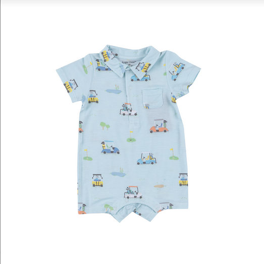 Angel Dear Baby Golf Carts Blue Polo Shortie