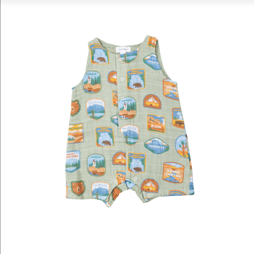 Angel Dear Baby Nat&#39;l Parks Patches Shortie Romper