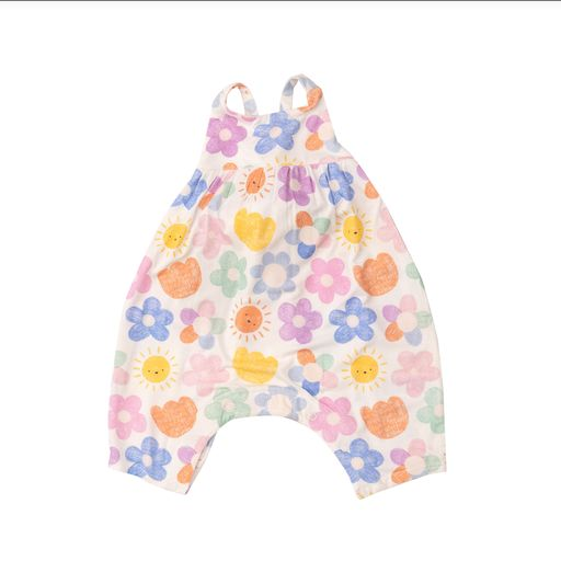 Angel Dear Baby Girl Happy Suns Tie Back Romper