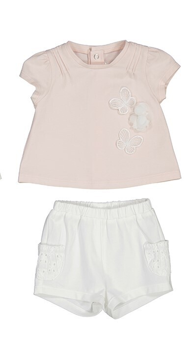 Mayoral Baby Girls Rose Butterfly Short Set 1610