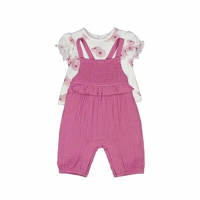 Mayoral Baby Girls Overall w/Shirt Set 1608