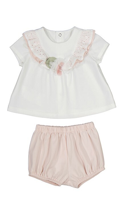 Mayoral Baby Girls White Butterfly Short Set 1610