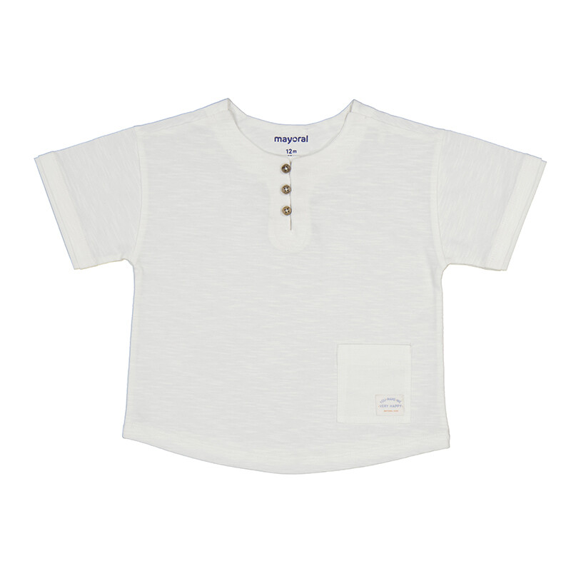 Mayoral Baby Girls White S/S Linen Top 1016
