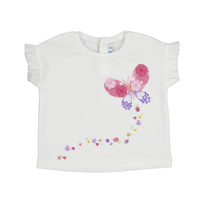 Mayoral Baby Girls White Butterfly T-Shirt 1013
