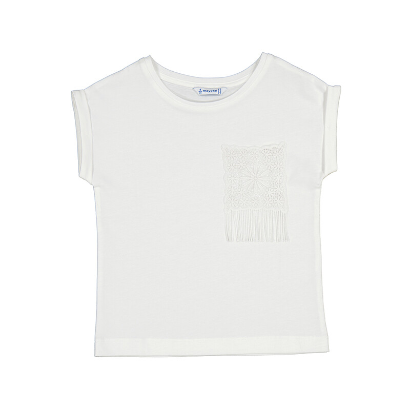 Mayoral Girls S/S Crochet T-Shirt 3087