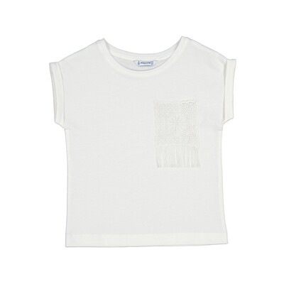 Mayoral Girls S/S Crochet T-Shirt 3087