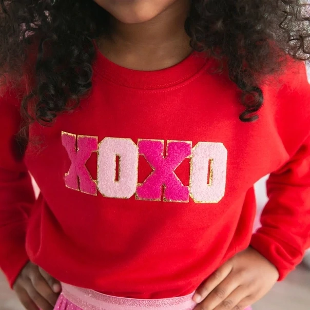 Sweet Wink XOXO Patch Valentine&#39;s Day Sweatshirt*