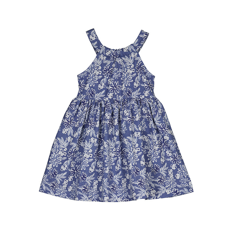 Mayoral Girls Ink Flower Printed Dress 3945