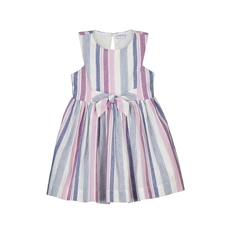 Mayoral Girls Mauve Stripes Dress 3925