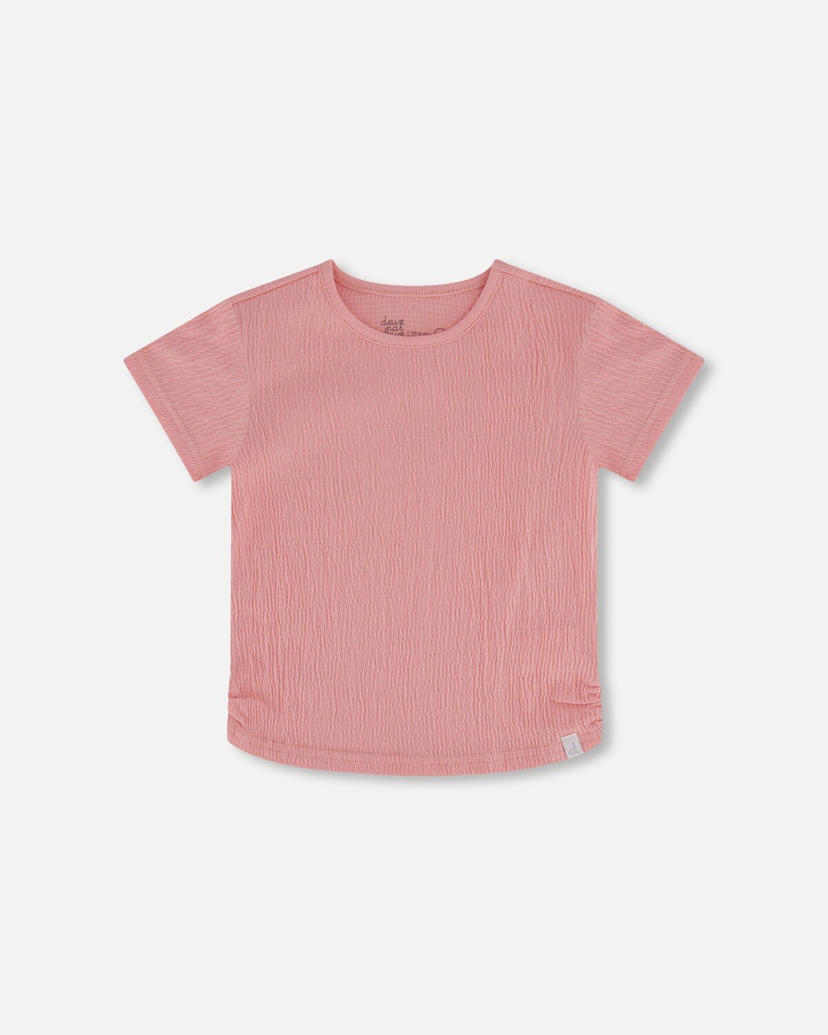 Deux Par Deux Girls Silver Pink Crinkle Top G70